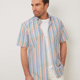 Classic Fit Multicolor Karo Button Down Kurzarm