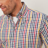 Classic Fit Multicolor Karo Button Down Halbarm