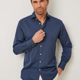 Classic Fit Navy Twill Gewaschen