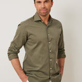 Classic Fit Olive Twill Gewaschen