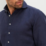 Classic Fit Leinen Navy