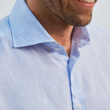 Classic Fit Leinen Hellblau
