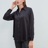 Baila Seidenstretchbluse Schwarz