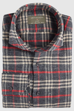 Classic Fit Flanell Grau